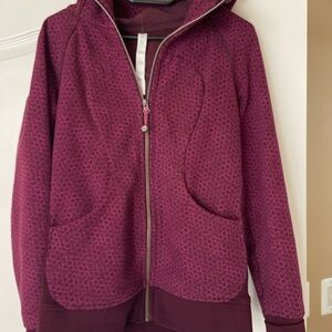 lululemon athletica Magenta Patterned Full-Zip Hoodie